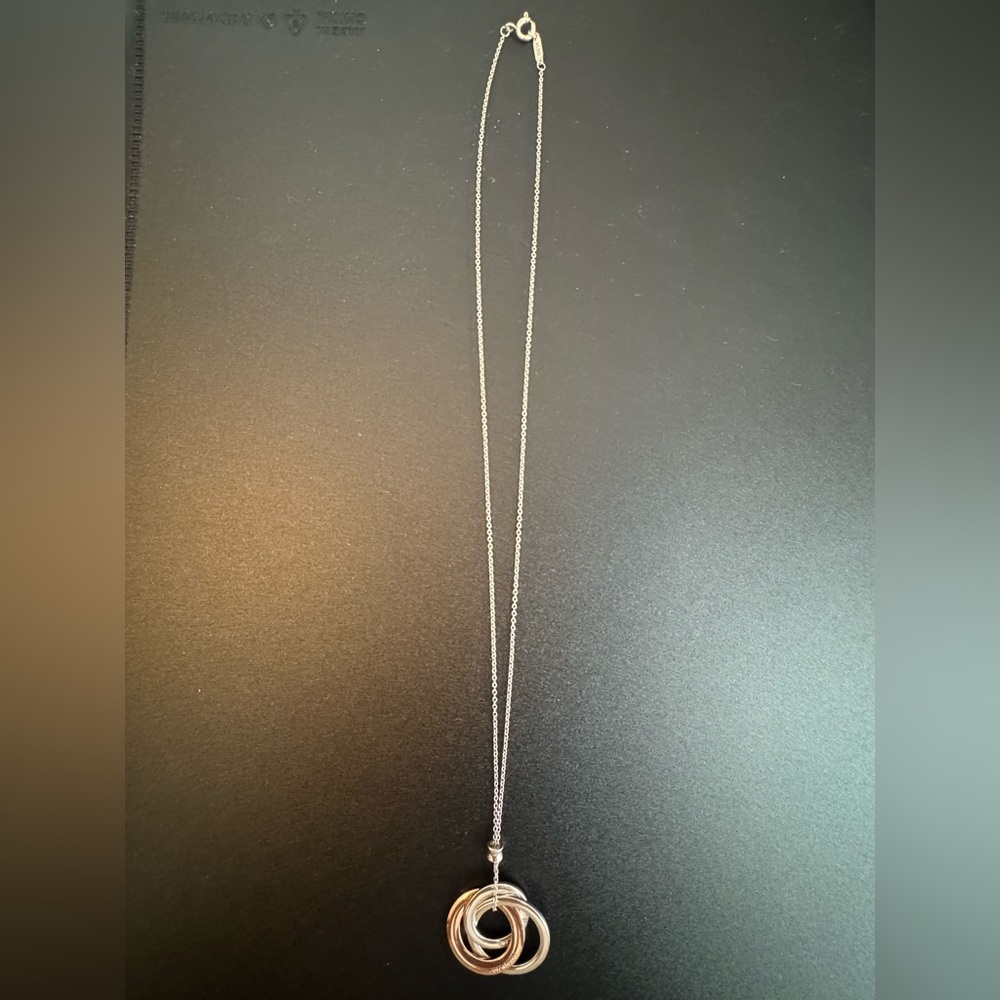 Tiffany Sterling Silver Rubedo 1837 Circles Pendant Necklace
